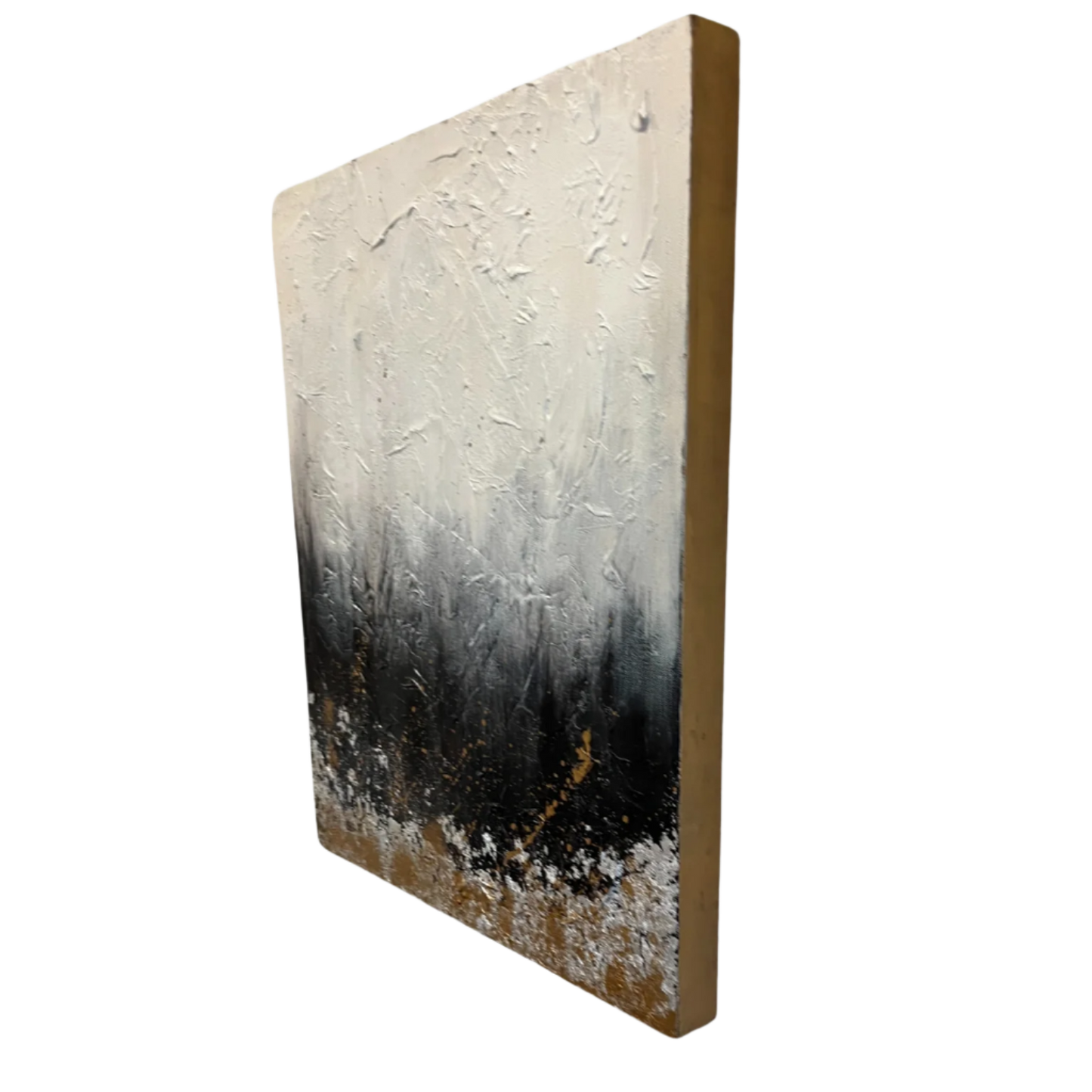 'Emberfall" — 16x20 Textured Acrylic and Leaf on Canvas