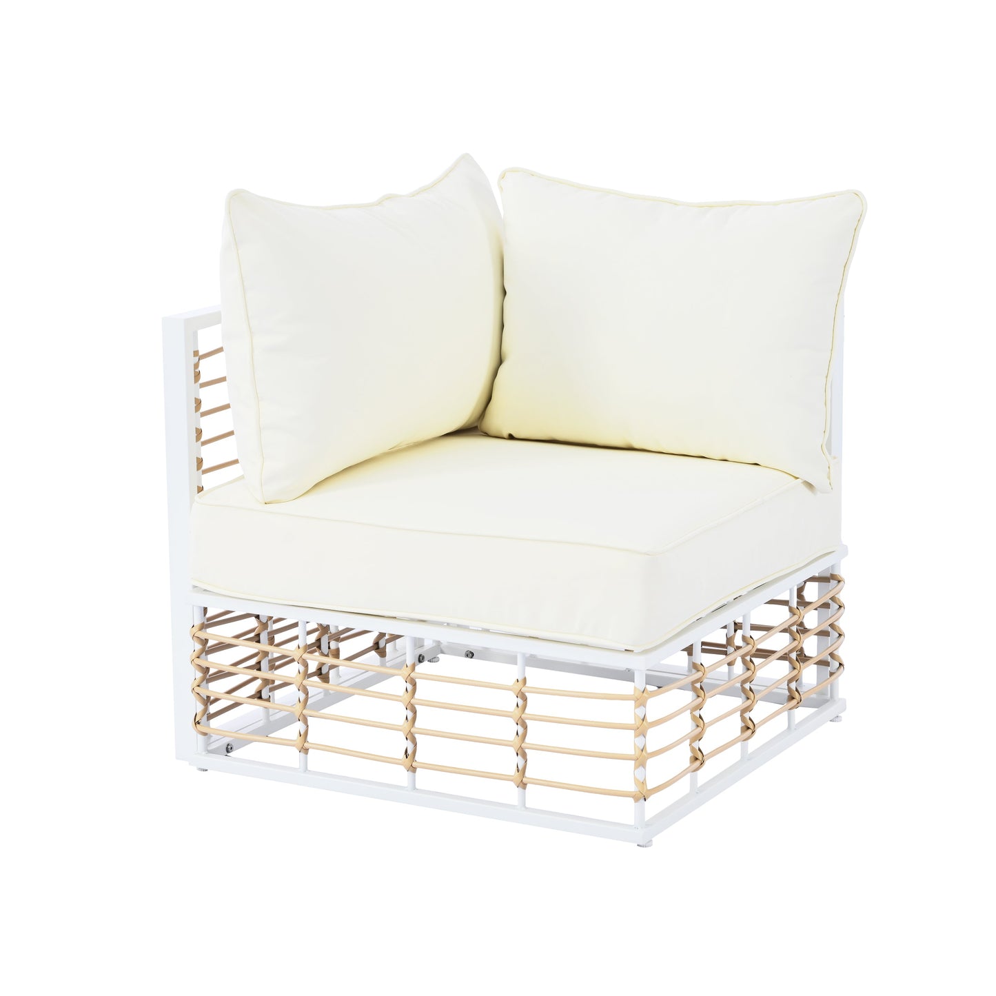 7-Piece Metal Patio Sectional Sofa Set, All-Weather Thick Cushions